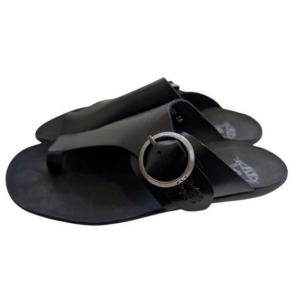 Fly London Mica758fly Bridle Black Leather Mica Flat Sandals Womens Size 8 EU 38 - Picture 4 of 6